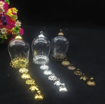 3sets/veľa 30*18 mm Transparentné, Veľké Dome Cloche Sklo želanie Prívesok, Fľaša, sklenené trubice náhrdelník, sklenené fľaštičky svete diy šperky