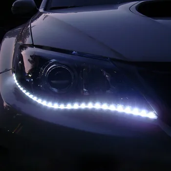 4 Ks 30 cm LED DRL 15LED 3528 SMD Auto Auto Dekoratívne Flexibilné Nálepky Pásy Auto Styling 12V LED Svetlá prípojného vozidla