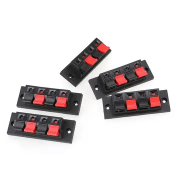 4 Pin Červená a Čierna Jar Push Typ Reproduktorov Audio Svorkovnica Connector Pack 5