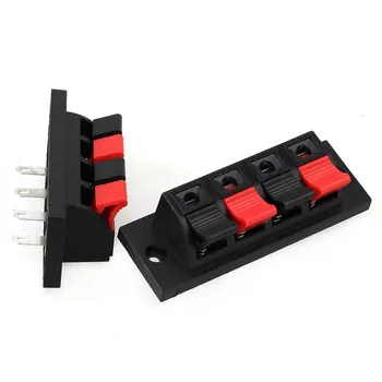 4 Pin Červená a Čierna Jar Push Typ Reproduktorov Audio Svorkovnica Connector Pack 5