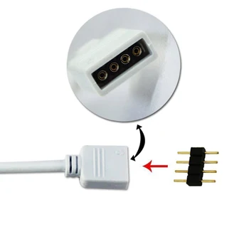 4 Piny LED Splitter Kábel LED Pásy Konektor 3 Spôsob Splitter Y Splitter pre Jedného až Troch RGB 5050 3528 LED Svetelné Pásy