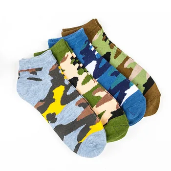 4 Páry Mužov Ponožky Kamuflážny Vzor Osobnosti Zábavné Ponožky Letné, Jesenné Priedušná Pružnosť, Výborná Kvalita Meias