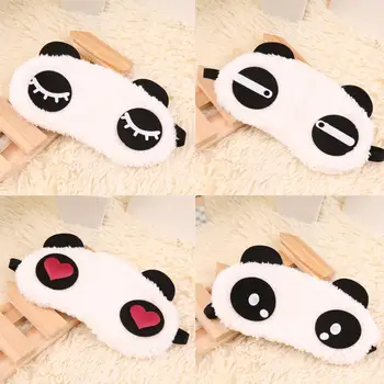 4 typy Roztomilý Dizajn Plyšové Panda Tvár Očná Maska Cestovné Spanie Mäkké Eyeshade zaviazanými očami v Tieni Prenosné Spanie Oko Pokrytie