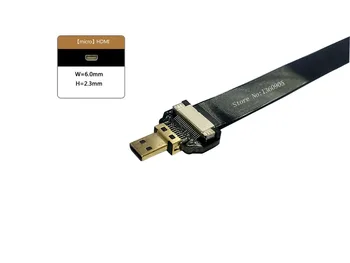 40/50/60/80/100 CM Ultra Tenké HDMI Ploché Stužkový Kábel FPV Micro Typ D Rovno Samec na Štandardný Typ Muža Pravý Uhol 90 Stupňov