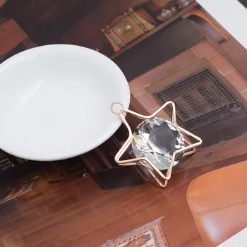 40 mm Veľké Krištáľovo Zliatiny Kovov Vintage Star Visieť Crystal Charms Diy Prívesok Pre Handmade Náramok