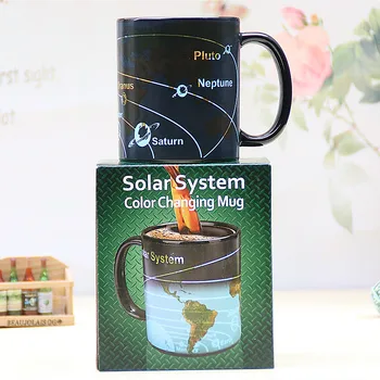 400 ML tvorivé Hot citlivé zmena farby keramických hrnčekov zábavné solárneho systému magický hrnček kávy hrnček Zaujímavý darček pre dieťa