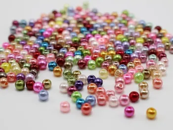 4000 Zmiešané Farby 3 mm Plastové Faux Perly Okrúhle Korálky Imitácia Perly Osiva Korálky