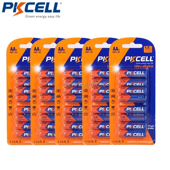 40Pcs 5Card PKCELL 1,5 V E91 AM3 MN1500 LR6 AA Alkalické Batérie Pre elektrické hračky blesk fotoaparátu holiace strojčeky