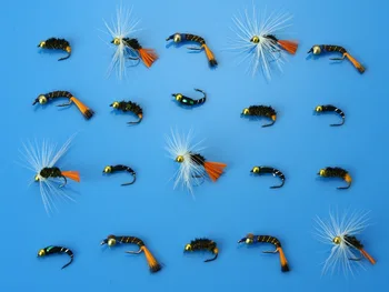 40Pcs Caddis Pupa Larva Midge A Buzzers Perličiek Hlavu Nymfy Muchy, Losos, Pstruh Lietať Rybárskych Návnad