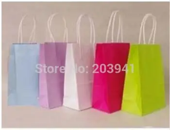 40PCS kraft papier taška s rukoväť 21x15x8cm Nákupní taška Módne darčeková papierová taška Veľkoobchodné ceny