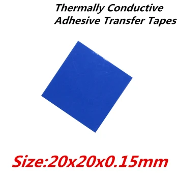 40pcs/veľa 20x20mm Tepelne Vodivé Samolepiace transparentné Pásky tepelnej pad obojstranná páska na chladič radiátorov