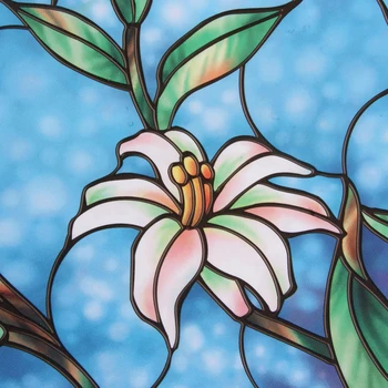 45 cm*100 cm Orchidea Okno Film vitráže Domov Súkromie DIY Dekorácie Skladacie Skladovanie Vedro dekoratívne film