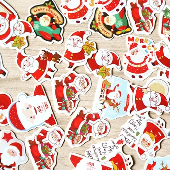 48 listy/set Japonský Kawaii Štítok Nálepky Vianočné Série Santa Doložka Dekoratívne DIY Balenie Tesnenie Nálepky