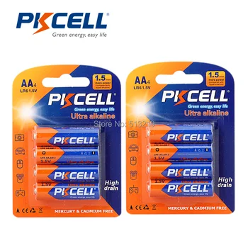 48Pcs/12Card PKCELL 1,5 V E91 AM3 MN1500 LR6 AA Alkalické Batérie Pre elektrické hračky blesk fotoaparátu holiace strojčeky