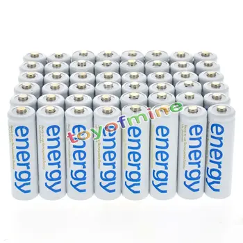 48x 2A Energie 3300mAh AA Článková Batéria 1.2 V Nabíjateľné Ni-Mh RC MP3 Biela