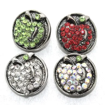 4colors M614 crystal apple Kovové 18 mm modul tlačidlo šperky pre mužov náramok hodiniek ženy náramok jewelry010206
