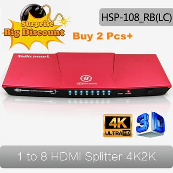 4K(3840*2160) rozlíšením 1080P 3D Video HDMI Prepínač Prepínač Splitter 1x8 na 4K, Smart TV HDTV PS3, PS4 Xbox 360 DVD