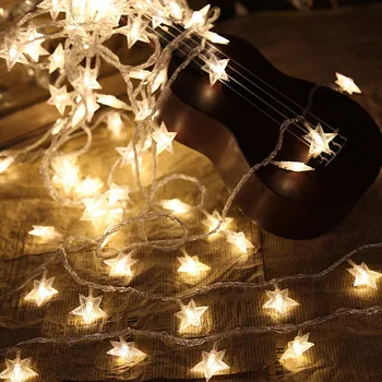 4M 40 LED Star Víla String Svetlá 3AA Batérie Powered Vianočné Osvetlenie pre dovolenku Svadobné Festival Strany, Vonkajšie Vnútorné