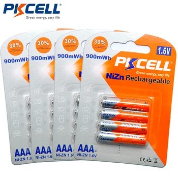 4Pack/16Pcs PKCELL 1,6 V AAA Batérie 900mWh Ni-Zn AAA Nabíjateľné Batérie Bateria Baterias