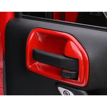 4pc ABS Interiéru Rukoväť Kryt Misy Výbava Rám Lištu na Ochranu Nálepky Prípade Wrangler Rubicon 2011-16 4 Dvere Auto-Styling