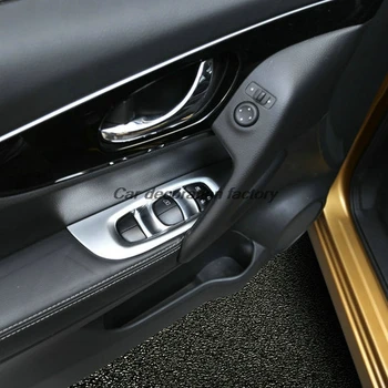 4pcs Auto Styling ABS chrome výbava auta vnútorné okno tlačidlo opierkou dekorácie kryt pre Nissan Qashqai j11 2016 2017