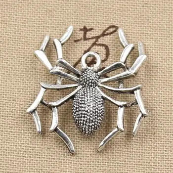 4pcs Charms spider halloween 35*32mm Starožitné Čo prívesok nosenie,Ročník Tibetského Striebra,DIY náramok náhrdelník
