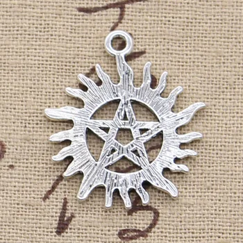 4pcs Charms sun star hexagram 30*26 mm Starožitné Čo prívesok nosenie,Ročník Tibetského Striebra,DIY náramok náhrdelník