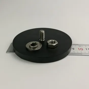 4pcs D88mm vonku-odolnosť neodýmu magnet hrniec s gumy a M8*15 závit Led svietidlo fotoaparát magnetické montáž base