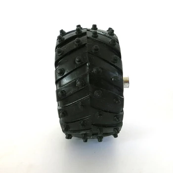 4PCS DIY Časti 28mm*55mm Hračka pre Off-road Autá Kolesa protišmykových Pneumatiky pre 3 mm Hriadeľ Gumy, Kože+elektrolyticky pokrývajú Plastové Vnútorné Pneumatiky