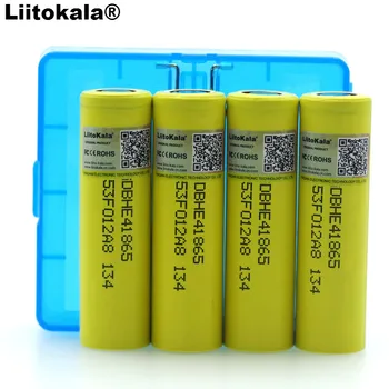 4PCS Liitokala Pre LG HE4 2500mAh Li-lon Batéria 18650 3,7 V Napájanie Nabíjateľné batérie 20A vypúšťanie + Úložný box