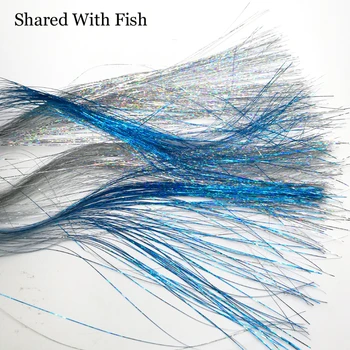 4pcs Najrôznejších Mix Náhodné Farby Holografické Ploché Krystal Flash pre Lietať Viazanie Rybárske Materiál Streamer Crystal Line Blue Silver