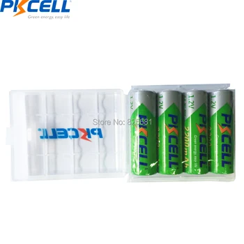 4pcs pkcell NIMH AA 2200mah 1.2 V Low self-vybíjania batérie Nabíjateľné Batérie a 1pcs batérie prípade aa/aaa