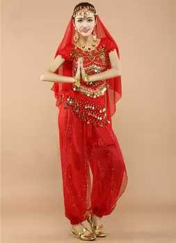 4pcs Sady Sexy India, Egypt, Brušný Tanec Kostýmy Bollywood Kostýmy Indické Šaty Bellydance Šaty Dámske Brušného Tanca Oblečenie