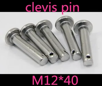 4pcs/veľa M12*40 12 mm M12 304 nerezovej ocele Clevis Pin,s Plochou hlavou valcový kolík s otvorom