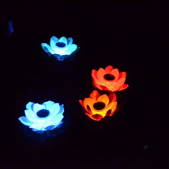 4pcs Vodotesné podvodné svetlá záhrada plávajúce bazén dekorácie lotus svietidla slnečné svetlo vonkajšie osvetlenie