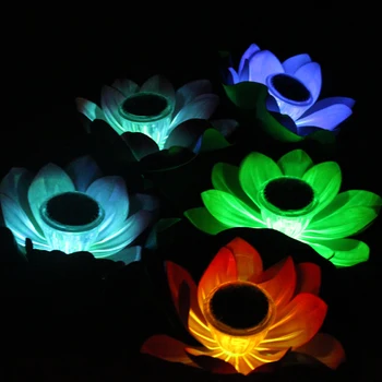 4pcs Vodotesné podvodné svetlá záhrada plávajúce bazén dekorácie lotus svietidla slnečné svetlo vonkajšie osvetlenie