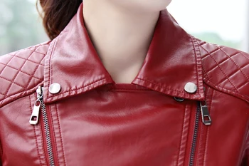 4XL plus veľkosť Kockovaný vzor Pu kožené Sako 2017 kožený kabát klope bunda na motocykel, kožená bunda Slim krátke bundy w999