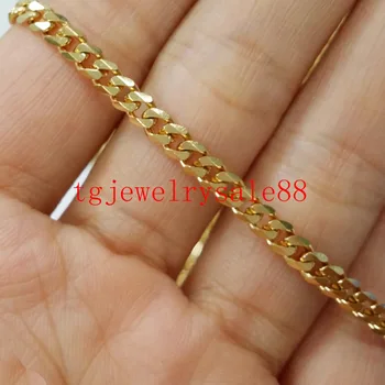 5/10/20pcs/veľa najpredávanejších 4 mm Gold Kubánskej Obrubník 316L Nerezovej Ocele Reťazí Náhrdelníky Veľkoobchod Šperky 16-40inch