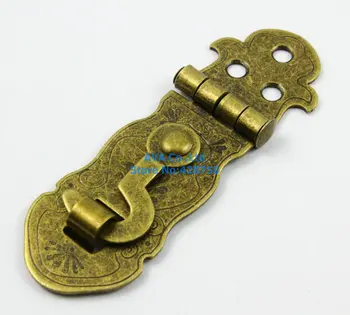 5 Antique Brass Dekoratívne Hasp Šperky Box Hasp Zámok Dvierok 23x73mm s Skrutky