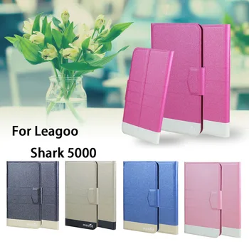 5 Farby Super!Leagoo Shark 5000 Telefón Prípade Kožený Kryt,2017 Módne Luxusné Plný Flip Kožené Stojan Telefónu Prípadoch Kryt