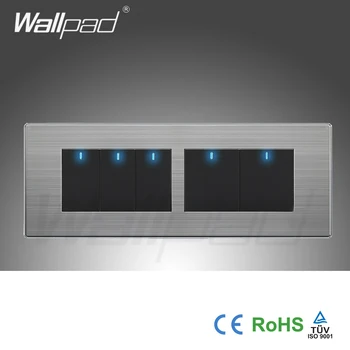 5 Gang 2 Way Switch Hot Predaj Čína Výrobca Wallpad Tlačidlo Jednej Strane Kliknite na položku LED Indikátor Luxusné Nástenné svietidlo