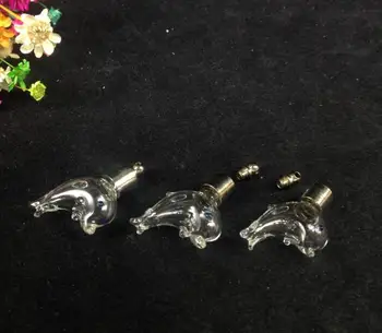 5 ks 29.5*18*10.3 mm dolphin Sklenenej Fľaštičke Prívesok meno alebo ryže umenie parfum Esenciálny olej náhrdelník s príveskom, mini sklenené fľaše šperky