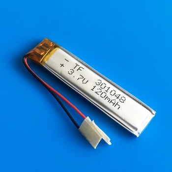 5 ks 301048 3,7 V 120mAh Polymer lithium Lipo batérie Nabíjateľné prispôsobené CE, FCC, ROHS MSDS pre MP3 bluetooth headset