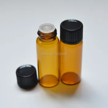 5 ks 5ml Mini Amber Jasné, Sklenené Fľaše s Ústie Redukcia a Spp Malé Základných Fľašu