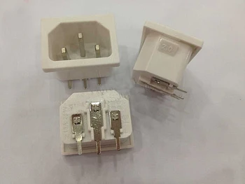 5 ks alebo 10Pcs-Biele alebo Čierne 250V AC 10A IEC 320 C14 Samec Konektor 3 Kolíky PCB Panel Vstupného Napájacieho Zásuvky Konektora 120-B05