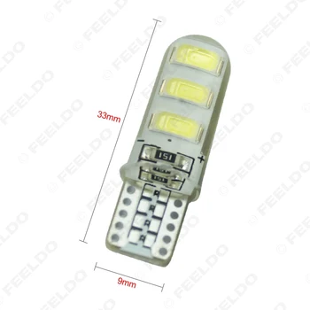 5 ks Auto T10 194 501 W5W 5730 6SMD Silikónové 6 LED Strane špz Svetlo Klin Lampa 7-Color #FD-2903