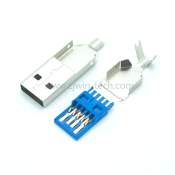 5 KS DIY USB 3.0 Samec Konektor USB Konektor Spájkovanie Riadka Typ Chvost Zásuvka 3 v 1