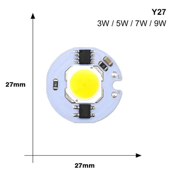 5 ks Lampada COB LED Čip 220V 9W 7W 5W 3W Smart IC Pre DIY LED Žiarovky Downlight Pozornosti Nie je Potrebné Napájanie