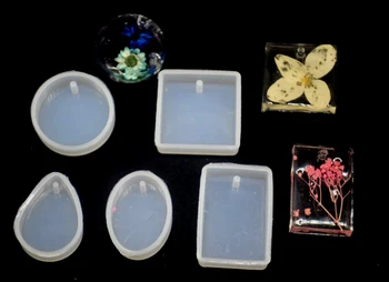 5 ks mix tvar Silikónové Formy S Otvorom DIY Prívesok Náhrdelník Šperky, nástroje pre KUTILOV, UV Epoxidová Živica na Odlievanie Foriem, Plavidlá, Dekorácie, darčeky