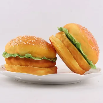 5 KS NOVÉ 9 CM Roztomilý Rozmliaždeniu Báječný Hamburger Make-Up Zrkadlo Roztomilý Simulácia Potravín model dekorácie, kuchynské predstierať, hračky